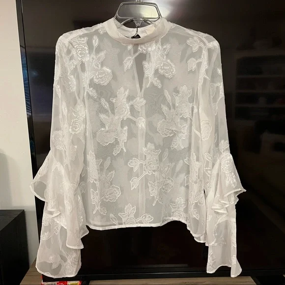 Nordstrom Wild Pearl Sheer Blouse - Picture 3 of 6